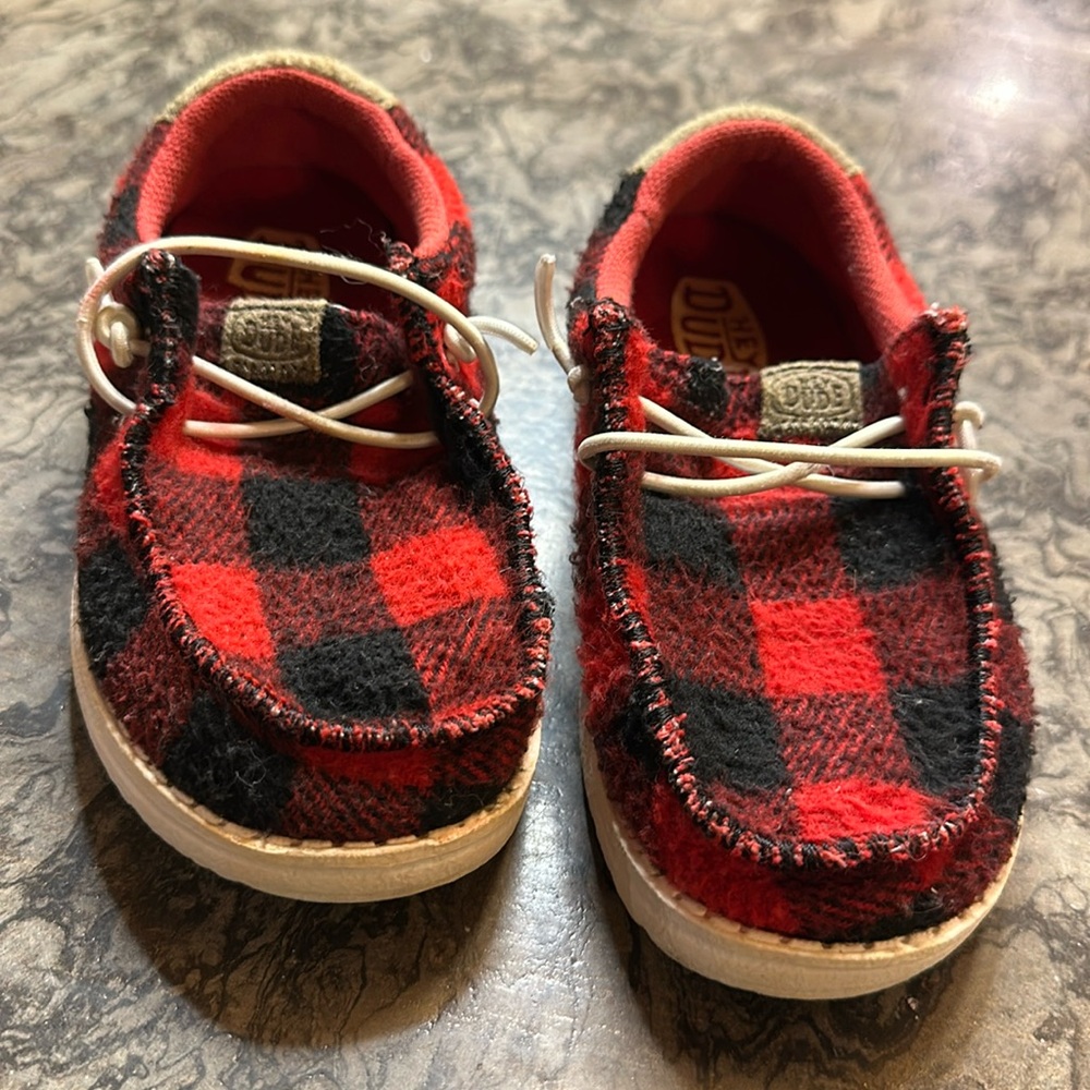 Size C9 Toddler Buffalo Check Hey Dudes